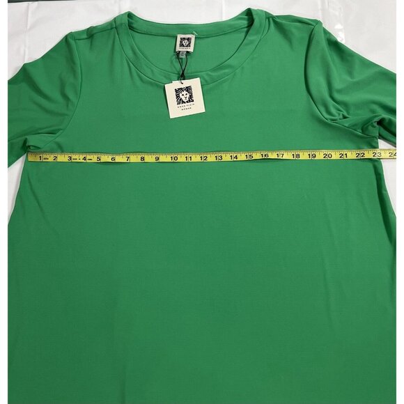 NWT Anne Klein Plus size 2X Top green stretch 3/4 Sleeves - Picture 5 of 9